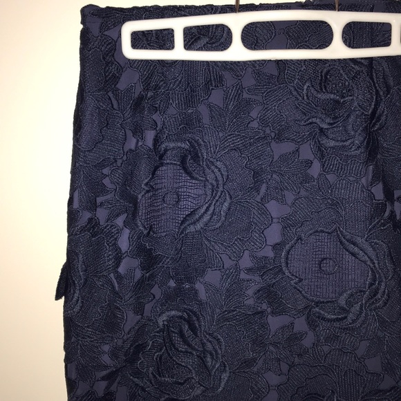 Zara Dresses & Skirts - Zara Basic Navy Blue Lace Pencil Skirt